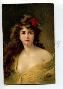 3107678 BELLE Lady in YELLOW by Angelo ASTI vintage color PC