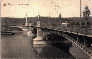 Belgium Liege Pont de Fràgnée Vintage Postcard C148