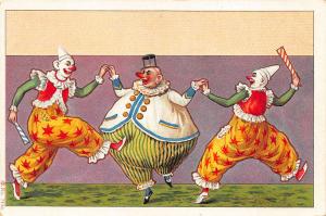Clowns Performing Dance Early #7536 Postcard