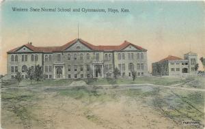 C-1908 Hand Colored Western State Normal Gymnasium School HYDE KS 11802