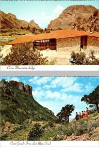 2~4X6 Postcards Texas CHISOS MOUNTAIN LODGE~HIKER/LOST MINE TRAIL Big Bend Park