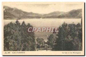 CARTE Postale Old Lake Annecy Lake and Mountains