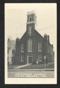 RPPC UNION BRIDGE MARYLAND MD. METHODIST CHURCH REAL PHOTO POSTCARD