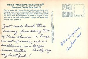 Waltzing Waters Cape Coral Florida FL State Rd 78 Postcard