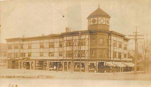 Readville MA Slater Block Storefronts Real Photo Postcard