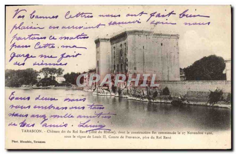 Old Postcard Tarascon di Chateau du Roi Rene Cote du Rhone which construction...