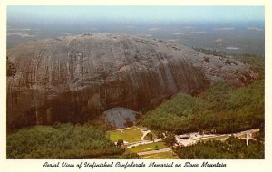 Aerial view of unfinished Confederate Memorial on Stone Mountain , USA Civil ...