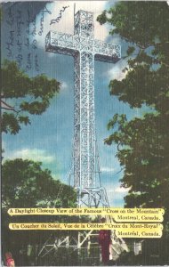 Canada Famous Cross On The Mountain Montreal Vintage Postcard 03.81