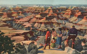 Vintage Postcard 1930's The Grand Canyon Arizona Hopi Indians Descendants Tribe