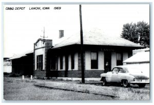 c1969 CB&P Depot Lamoni Iowa IA Railroad Train Depot Station RPPC Photo Postcard