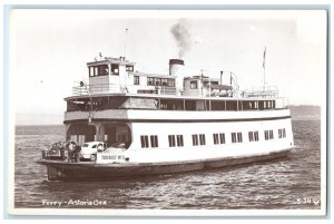 c1910's Ferry Astoria Ore Tourist No. 3 Cars RPPC Photo Antique Postcard