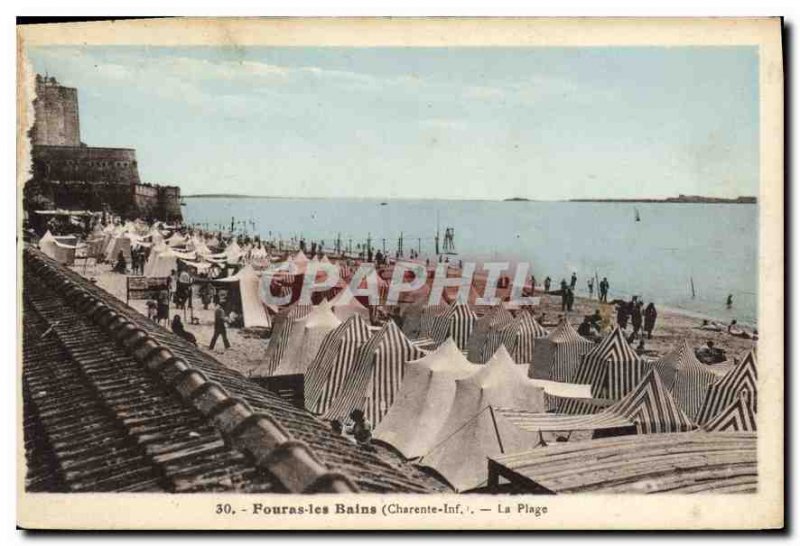 Old Postcard Fouras les Bains The Beach
