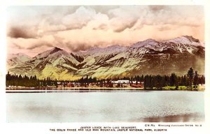 Jasper Lodge with Lake Beauvert Alberta United Kingdom, Great Britain, Englan...