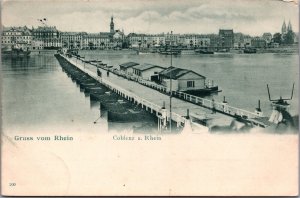 Germany Gruss Vom Rhein Koblenz am Rhein Vintage Postcard 09.98