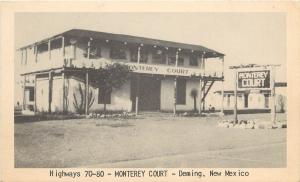 Vintage Lithograph Postcard; Hwys 70-80 Monterey Court Motel, Deming NM Roadside