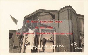 CA, Long Beach, California, RPPC, 1933 Earthquake, Building On Pike,Austin Photo