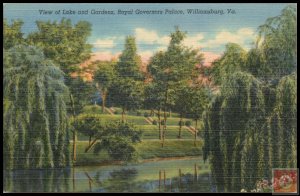 View of Lake and Gardens, Royal Governors Palace, Williamsburg, VA