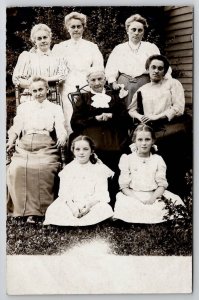 RPPC Edwardian Ladies Granny Mothers Daughter c1907 Real Photo Postcard W29