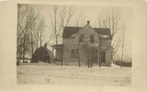 c1908 RPPC Postcard; House & Barn, Springville Twp. MN  Wexford County