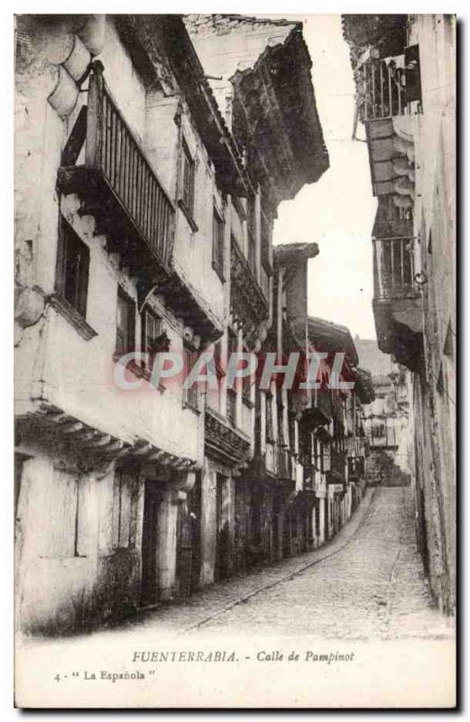 Postcard Modern Spain Espana Spain Fuenterrabia Calle Pampinot