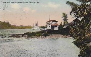 Maine Bangor Penobscot River Scene