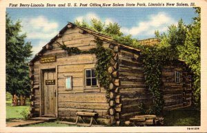 Illinois New Salem State Park First Berry Lincoln Store and Post Office Curteich