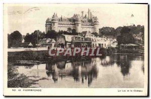 Old Postcard Pierrefonds Lake and Chateau