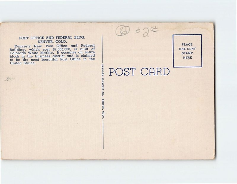 Postcard Post Office and Federal Building, Denver, Colorado