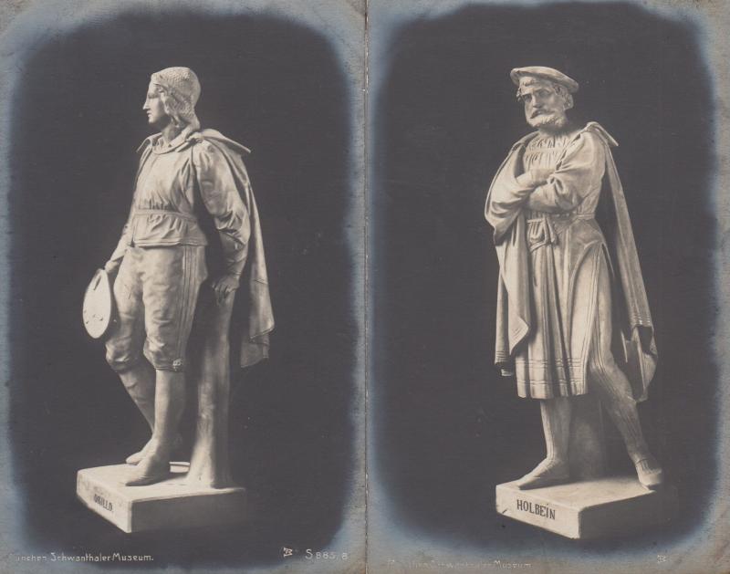 Holbein Orillo 2x Antique German Munich Museum Sculpture Postcard s