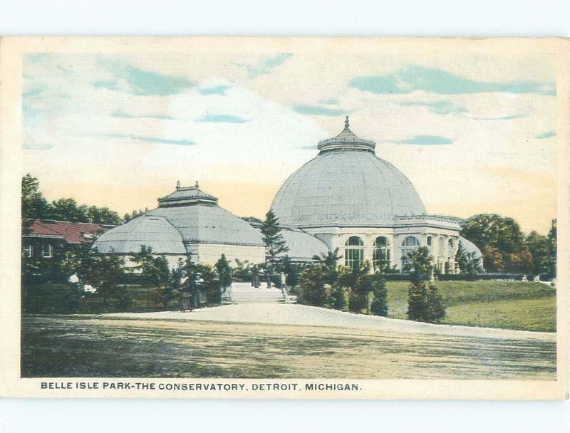 Damaged-Back W-Border CONSERVATORY AT PARK Belle Isle - Detroit MI c8959