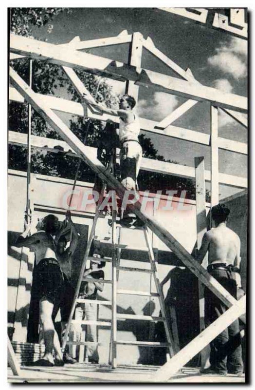 Old Postcard Scout Scout Jamboree Compagnons de France camp Companions build ...