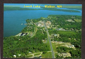 MN Aerial View Leech Lake Walker Minnesota Postcard