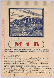 ad9238 - SAN MARINO - RADIO FREQUENCY CARD  -  1947