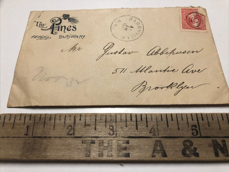 Vtg 1897 Lot of 2 THE PINES Shohola Glen Barryville New York Letterhead Envelope