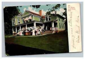 Vintage 1907 Advertising Postcard Guests at The Dewey Hotel South Haven Michigan