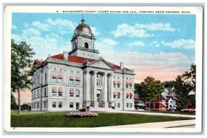1924 Shiawassee County Court House And Jail Corunna Owosso Michigan MI Postcard