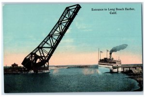 c1910's Entrance To Long Beach Harbor California CA Unposted Antique Postcard 