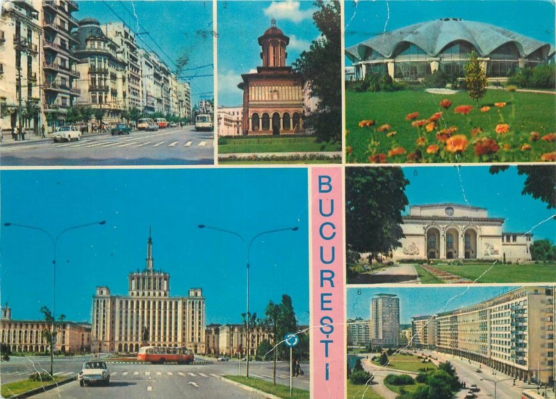 Postcard Romania Bucuresti multi view souvenir