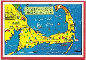 US Cape Cod Map. Beautiful.   unused.