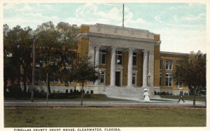 Vintage Postcard 1920's Pinellas County Court House Clearwater Florida Asheville