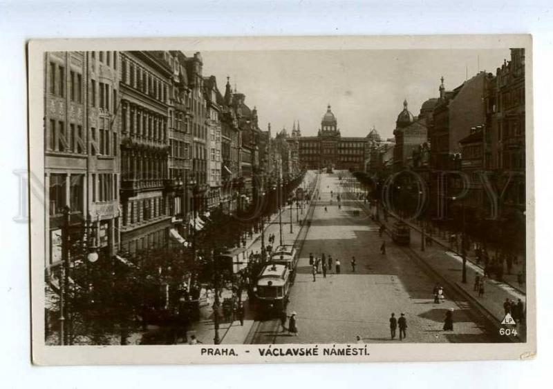 206559 CZECH PRAHA Vaclavcke Namesti Vintage photo postcard