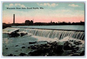 c1910 Wisconsin River Dam Grand Rapids Wisconsin WI Antique Postcard