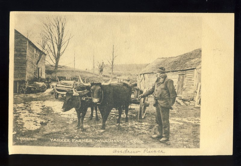 Willamantic, Connecticut/CT/Conn Postcard, Yankee Farm With Team, Andrew Pierce
