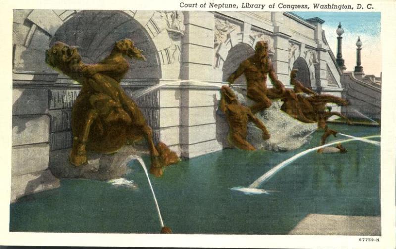 Court Of Neptune - Library of Congress, Washington, DC - Linen