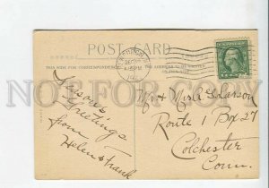 3185496 X-MAS Christmas SANTA CLAUS Sled DEER vintage PC