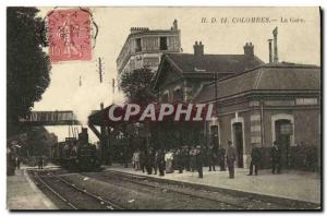 Old Postcard Colombes Train Station TOP