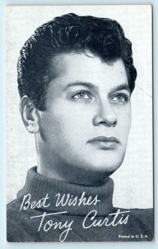 TONY CURTIS Famous Actor ARCADE CARD Blank Back ca 1950s