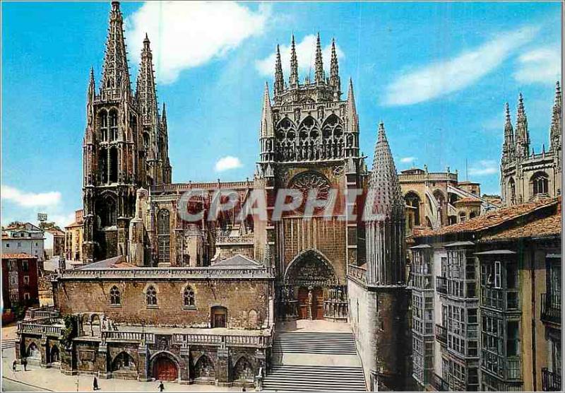 Modern Postcard Burgos Cathedral Facade Sud