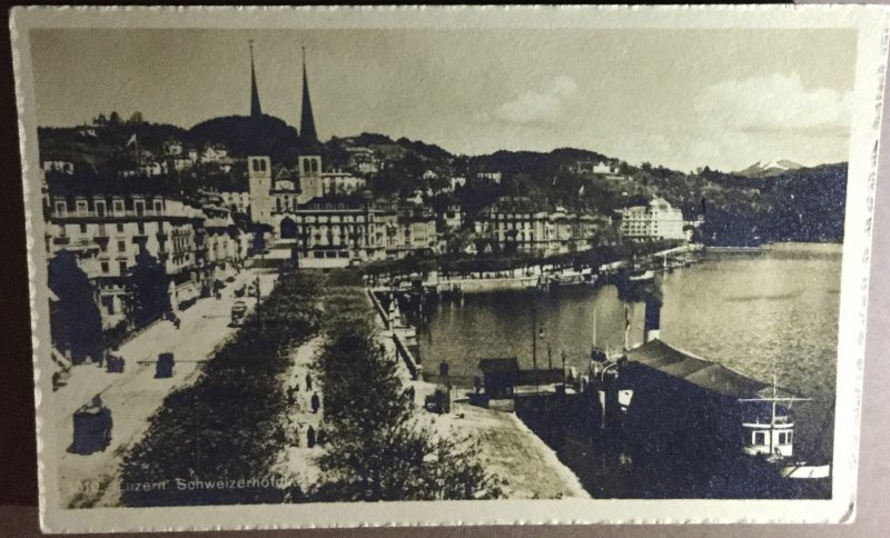 Vintage Postcard Luzern Schwetzerhof Lucerne Switzerland near Zurich