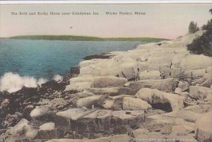 Maine Winter Harbor The Bold And Rocky Shore Near Grindstone Inn Albertype